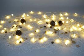 Elektrinė girlianda CHERRY BALL, 100 LED, IP44, 6 W, 24V, 8 režimai, šiltai baltos sp., sujung., 8m