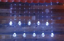 Elektrinė girlianda-užuolaida BULBS, 200 LED, IP20, 5 V, šaltai balta, 7.17 m