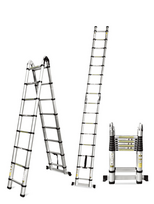 Kopėčios ALIUMINIO 2x6 pakopų 78-378cm teleskopinės max 150kg SNAPIT