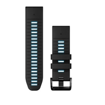 GARMIN laikrodžio dirželis Quickfit 26 mm silikoninis juodas/šviesiai mėlynas