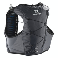 SALOMON Active Skin 4 rinkinys kuprinė su hidratais, juodai pilka
