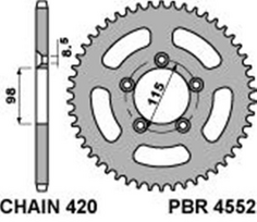 PBR Gear Bolt HUSQVARNA TC 65 420 ALU Sidabrinis