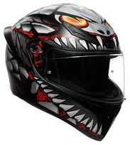 AGV šalmas K1 S Lyzard matinė juoda/raudona/pilka