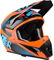 LAZER šalmas MX8 X Team Carbon juoda/mėlyna/oranžinė matinė