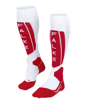 FALKE kojinės SK5 Silk moterims baltos/raudonos