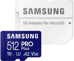 SAMSUNG PRO+ MicroSD atminties kortelė su adapteriu 512GB