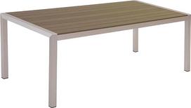 "Beliani" lauko modernus sodo stalas 6 asmenims rudas aliuminis 180 x 90 cm Vernio