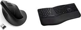 "Kensington" rinkinys "Pro Fit Ergo" belaidė klaviatūra, vokiškas QWERTZ klaviatūros išdėstymas, K75401DE ir "Kensington" belaidė ergonomiška vertikali pelė, belaidė "Pro Fit Ergo", K75501EU