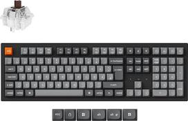 "Keychron K10 Max" belaidė mechaninė klaviatūra, DE-ISO išdėstymo QMK 2,4 GHz "Bluetooth" viso dydžio "Hot Swap RGB", suderinama su "Mac Windows Linux", rudos spalvos jungikliais
