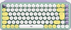 "Logitech POP Keys" mechaninė belaidė klaviatūra su pritaikomais "Emoji" klavišais, prancūziškas AZERTY išdėstymas - žalia/violetinė