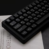 114 klavišų permatomų klavišų dangtelių rinkinys "Cherry Profile Doubleshot Glitter Black Keycaps Set" tinka 60 % 65 % 75 % mechaninei klaviatūrai "Cherry Mx Switch