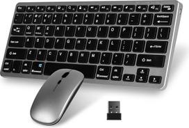 Belaidė klaviatūra itin plona belaidė įkraunama 2,4 GHz dažnio stabili ergonominė pelė, tyli, skirta kompiuteriui / nešiojamajam kompiuteriui / Windows / Mac - pilka