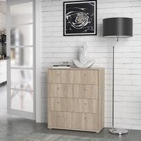 FORTE "Tempra 2" komoda su 4 stalčiais, inžinerinė mediena, Sonomos ąžuolo stiliaus, 73,7 x 85,5 x 34,8 cm (plotis x aukštis x gylis)