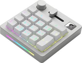 Glorious Gaming GMMK Macro Numpad - su kabeliu arba "Bluetooth", aliuminis, anpassbar, programmierbarer Regler & Knopf, skoningas RGB apšvietimas, linijinis ekranas, 18x Doubleshot-ABS-Kappen - Eis