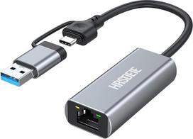 USB C ir Ethernet adapteris, USB C ir RJ45 (USB A+C Ethernet UK)