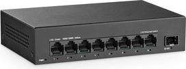 YuLinca 8 prievadų 2.5G nevaldomas komutatorius, 8 x 2.5GBASE-T prievadai su 10G SFP+, 60Gb/s komutavimo pajėgumas, 2.5Gb tinklo komutatorius be ventiliatoriaus, Plug & Play