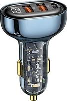 Charger Usams USAMS Loading alone. 1xUSB-C 2xUSB-A 125W Fast Charge transparent blue CC158CC02 (US
