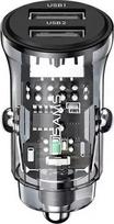 Loader Usams USAMS Car Charger C31 3A 2xUSB-A Fast Charge Black/Black CC162CC01