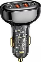 Automobilinis kroviklis USAMS 2xUSB+1xUSB-C 80W (US-CC159) Black