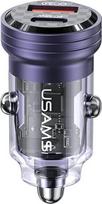 Loader Usams USAMS Car Charger C35 USB-A+USB-C 45W Fast Charge Purple/purple (US-CC175)
