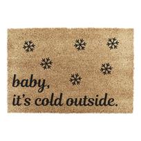 Iš kokoso pluošto grindų kilimėlis su Kalėdų motyvu 40x60 cm Baby It's Cold Outside – Artsy Doormats