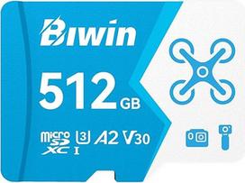 "Biwin MS160 MicroSDHC UHS-I" 512GB atminties kortelė - skaitymo greitis iki 160MB/s - A2 V30 U1 10-4K UHD klasės vaizdo įrašai, skirti vaizdo įrašams iš išmaniųjų telefonų, planšetinių kompiuterių ir skaitmeninių fotoaparatų "Canon Sony