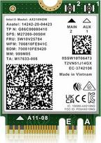 "WiFi 6E" belaidžio ryšio kortelė "Intel AX210NGW", "Bluetooth 5.3", trijuostė 5400Mb/s M.2/NGFF tinklo kortelė, skirta nešiojamiesiems kompiuteriams AX210 tinklo kortelė, palaiko "Windows 10/11" (64 bitų)