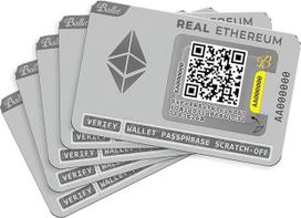 Ballet REAL Ethereum (ETH), 5 vnt. - paprasčiausia kriptovaliutų šaltosios saugyklos kortelė, aparatinė piniginė, palaikanti kelias kriptovaliutas