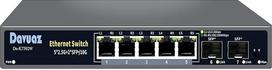 Davuaz 2.5G nevaldomas Ethernet komutatorius su 7 prievadais, 5 RJ45 2.5G prievadai, 2 x optiniai 10G SFP+ prievadai, suderinamas su 100/1000/2500Mbps, metalinis, be ventiliatoriaus, Plug and Play