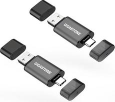 GIGASTONE 512GB dvivietis USB 3.2 Gen 1, 2-in-1 Type-A ir Type-C, 100MB/s UltraSchnell, Mit Schutzkappe, Plug & Play für Smartphone/PC/Mac/TV/Auto USB 2.0/3.0/3.1 Kompatibel