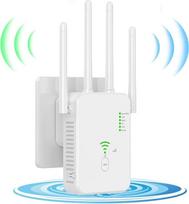 GUHUASHI 1200Mbps WLAN stiprintuvas, WLAN kartotuvas Dviejų juostų WLAN stiprintuvas Signalo stiprintuvas su 1 LAN prievadu, 1 WAN prievadu, WPS, 3dBi x4 antenomis, suderinamas su visais WLAN įrenginiais