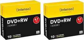 Intenso DVD+RW tuščias perrašomasis 4,7GB 4X greičiu plonas dėklas, 2 vnt.