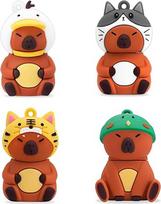 leizhan 4 * 32GB mielas USB atmintinė Capybara atminties kortelė USB atmintinė dovana vaikams mokytojams draugams
