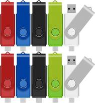 TEWENE 4GB USB C atmintinė 10 pakuočių USB C atmintinė 2 in 1 (USB-C ir USB-A) su dirželiu mobiliesiems telefonams ir kompiuteriams