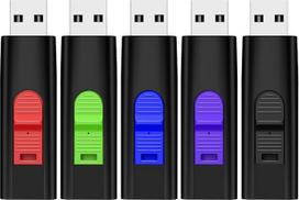 USB-Stick, 8GB, 5 Stück, USB 2.0, USB-Stick, drehbar, hohe Geschwindigkeit, Speicherung U Festplatte, gutes Geschenk (5 spalvų: Rot, Grün, Schwarz, Blau, Violett)