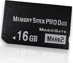 16GB "Pro Duo Mark2" didelės spartos "Memory Stick" atminties kortelė, skirta PSP ir fotoaparatų atminties kortelėms