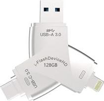 3 in 1 "Flash Drive" diskas iPhone "Flash Drive" Saugumo apsauga Nuotraukos ir vaizdo įrašai U diskas USB 3.0 išorinė atmintis, suderinama su iPhone/Mac/Android