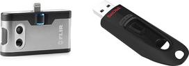 FLIR ONE Gen 3 (Android - USB-C) ir "SanDisk Ultra USB 3.0" 128GB atmintinė (SanDisk SecureAccess programinė įranga, iki 130MB/s, saugus failų šifravimas, apsauga slaptažodžiu), juoda