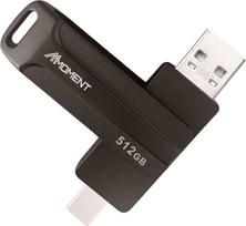 MMOMENT 512GB USB-C-plakštelė-šviesolaidis, prijungtas prie USB-C jungties, USB-C laikiklis, 2-in-1-OTG-plakštelė-šviesolaidis "Android", "iPhone 15-16", pralaidumas iki 150MB/s