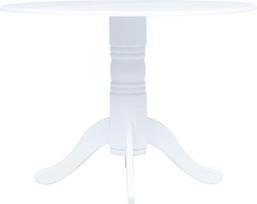 vidaXL Gummedžio masyvo valgomojo stalas Medinis stalas Virtuvės stalas Valgomojo stalas Medžio masyvo stalas Valgomojo stalas Virtuvė Apvalus baltas 106 x 75 cm MDF viršus
