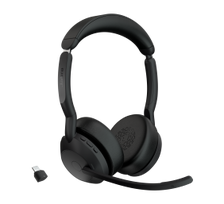 Jabra Evolve2 55 UC Stereo Link390c Belaidės ausinės, Bluetooth, USB-C, Juoda