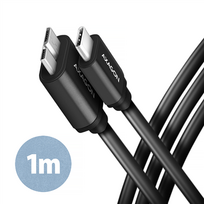 AXAGON Data and power supply cable, 1 m | BUMM3-CM10AB | USB Type-C to USB Type-Micro-B