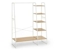 Pastatoma rūbų kabykla LINEA, balta/ruda