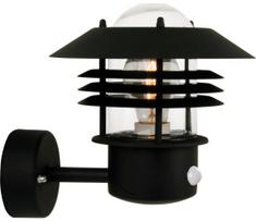 Nordlux-Lauko sieninis šviestuvas su judesio jutikliu VEJERS 1xE27/60W/230V IP54 sidabro spalvos