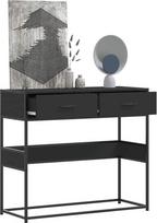 Konsolinis stalas juodas 90x35x80 cm inžinierinis medis