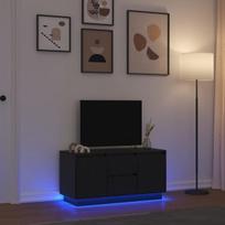 Televizoriaus spintelė su led apšvietimu, juoda, 100x41x50 cm