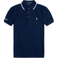 Polo Ralph Lauren medvilniniai trumpomis rankovėmis marškinėliai su siuvinėta raide vyrams viršutiniai drabužiai 710791505-003 XS