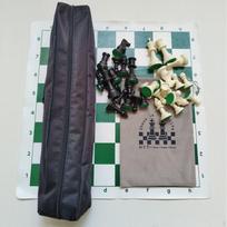 Nešiojamas šachmatų rinkinys stalo žaidimas šeimai su figūromis, susukamas suaugusiems, patalpų, 34cm mat