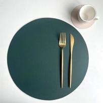 Apvalūs PU odos padėkliukai ir padėkliukų rinkinys Izoliacinis kilimėlis Aliejui atsparus Vandeniui Dvipusiai padėkliukai virtuvei, kavinėms Round32cm and 10cm