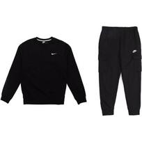 Nike Vienspalvis džemperis ir megztiniai su rankogaliais laisvalaikio sportinis rinkinys Vyriški sportiniai drabužiai juodi 916609-010+CD3130-010 S